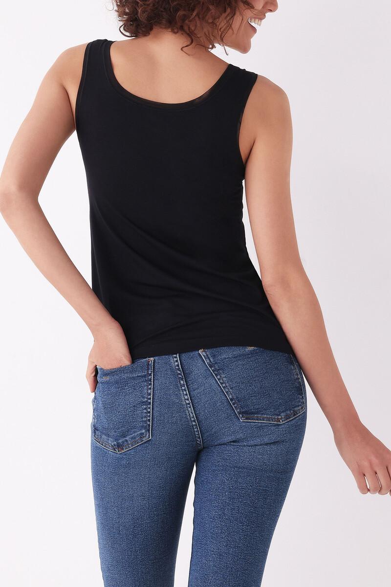 Women'secret Camiseta Tirantes Negra