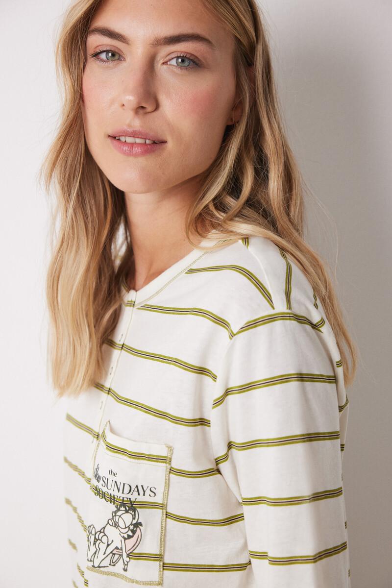 Women'secret Camisón Algodón Rayas Garfield