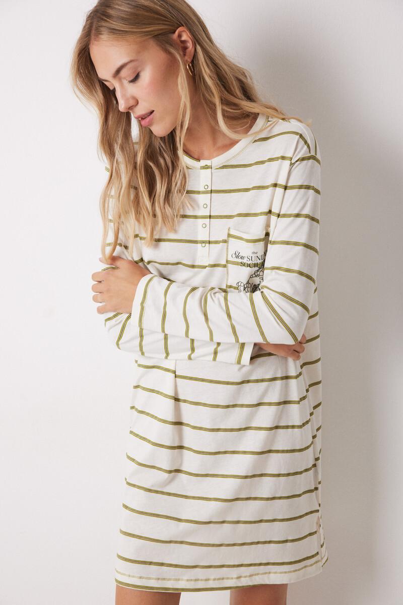 Women'secret Camisón Algodón Rayas Garfield