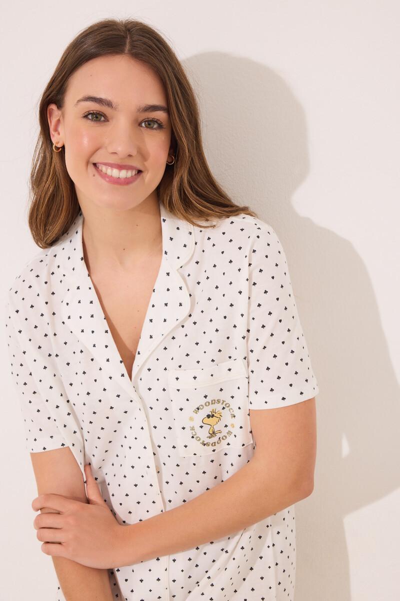 Women'secret Camisón Camisero Algodón Topos Snoopy