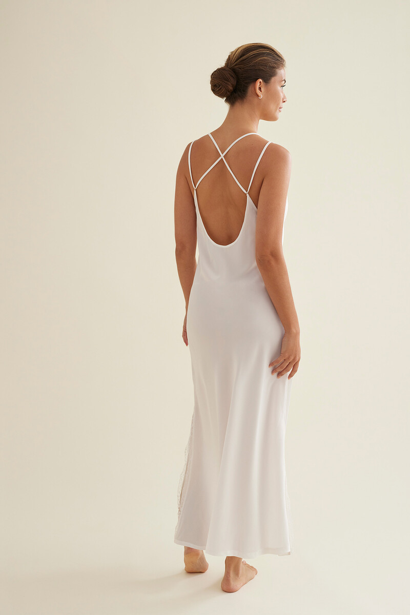 Women'secret Camisón Lencero Largo Tirantes Satén