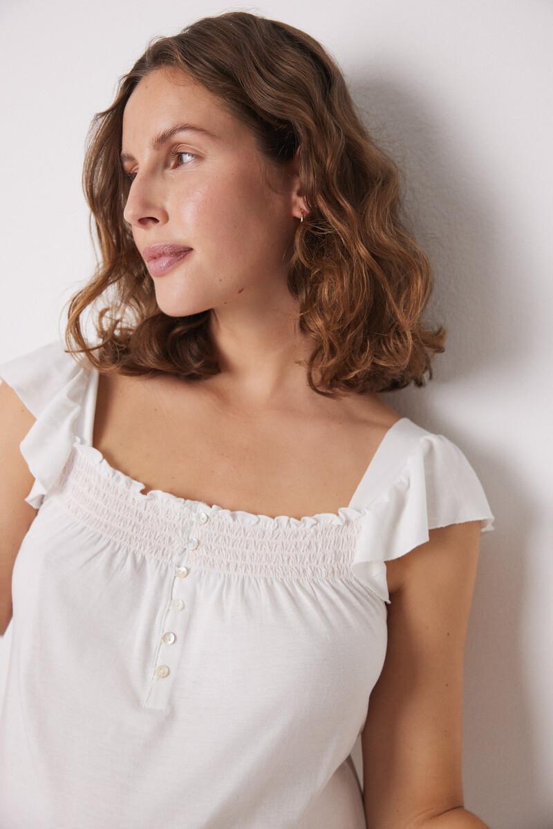 Women'secret Camisón "maternity" Corto Blanco