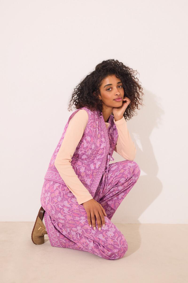 Women'secret Chaleco Acolchado Morado Print Floral