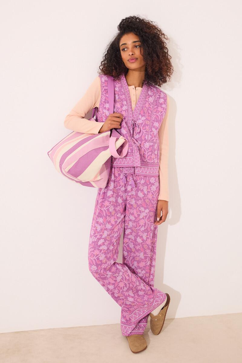 Women'secret Chaleco Acolchado Morado Print Floral