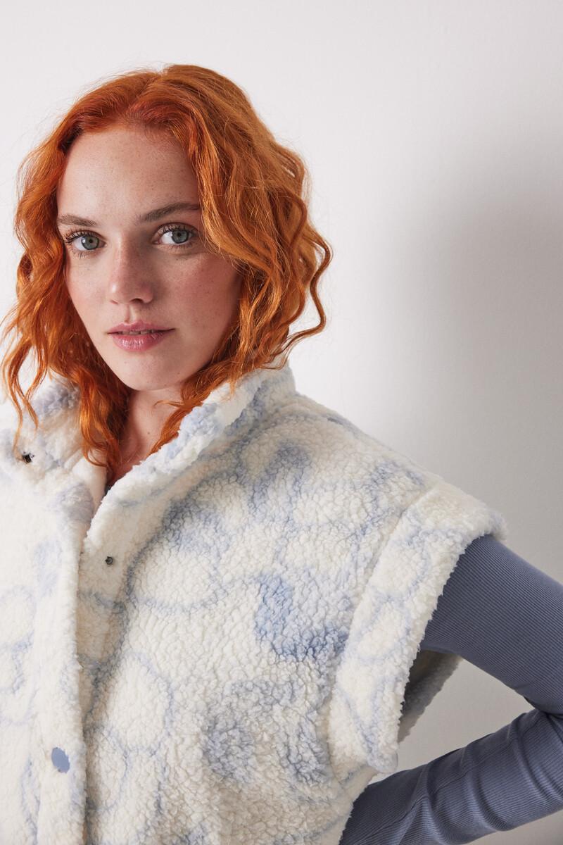 Women'secret Chaleco Corto Borreguito Flores