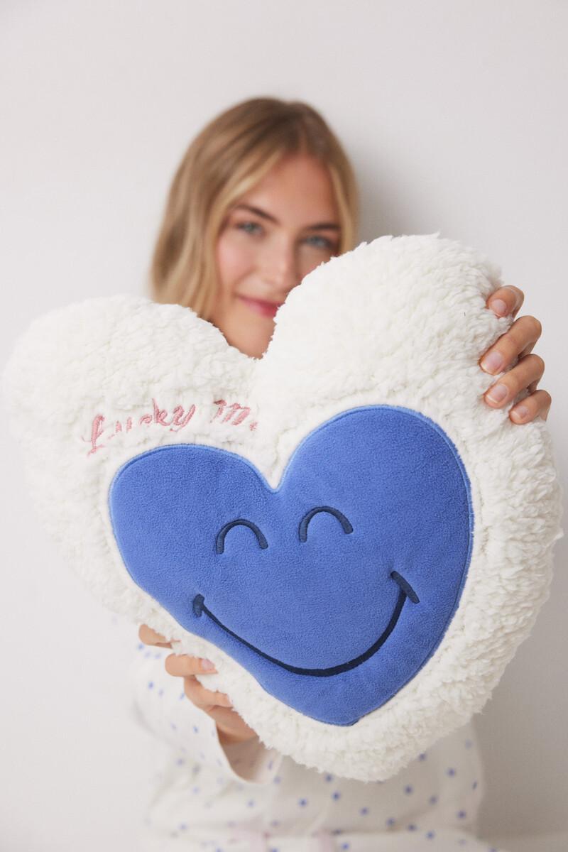 women'secret Cojín corazón blanco Smiley
