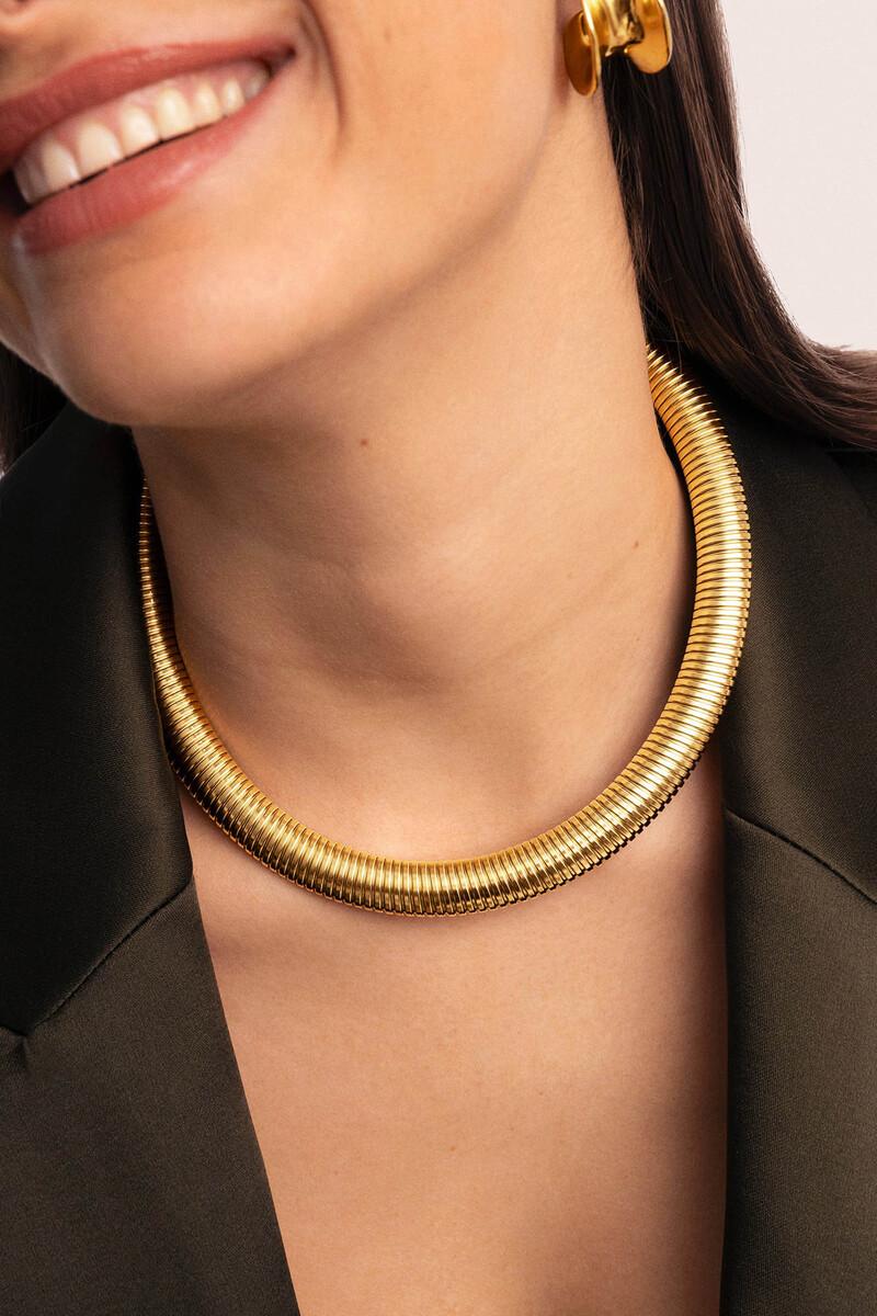 women'secret Collar Big Belt Acero Baño Oro