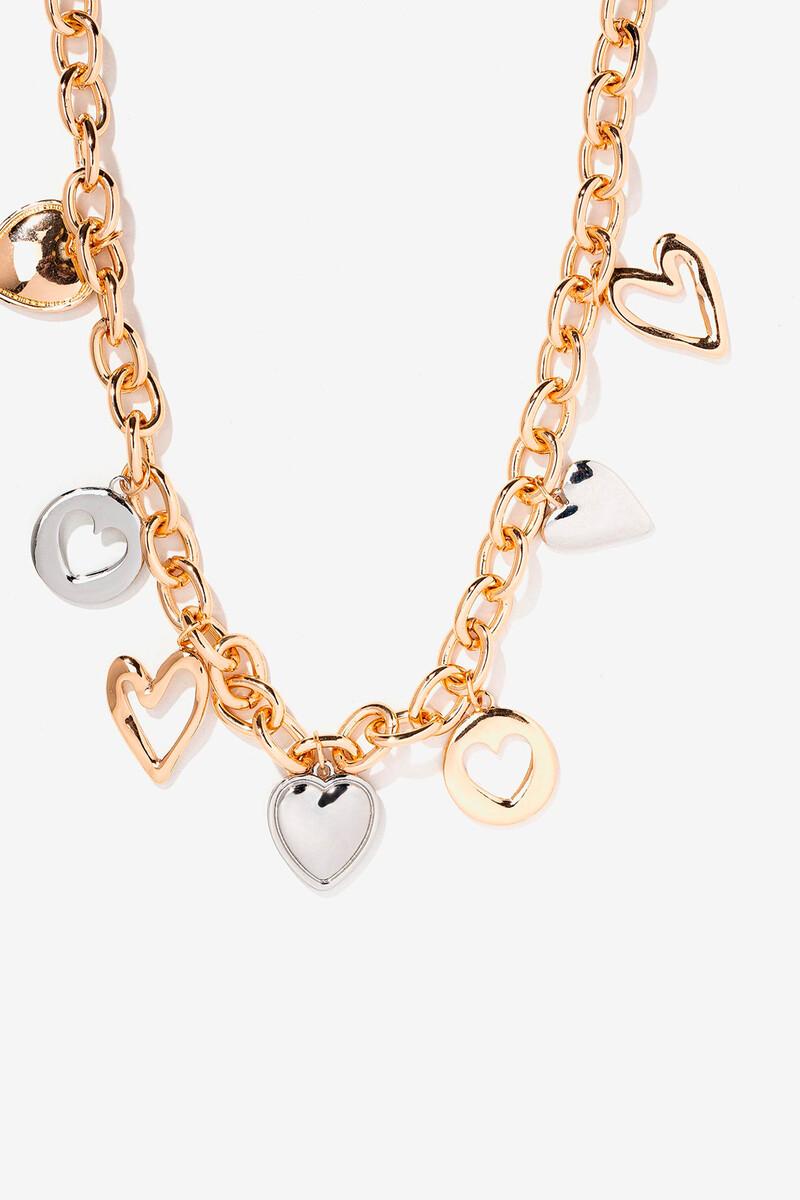 Women'secret Collar De Cadena Con Corazones