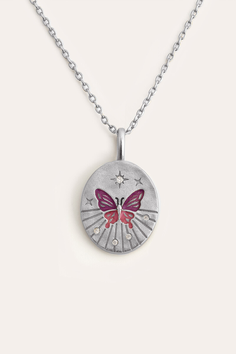 Women'secret Collar Medallion Butterfly Rose