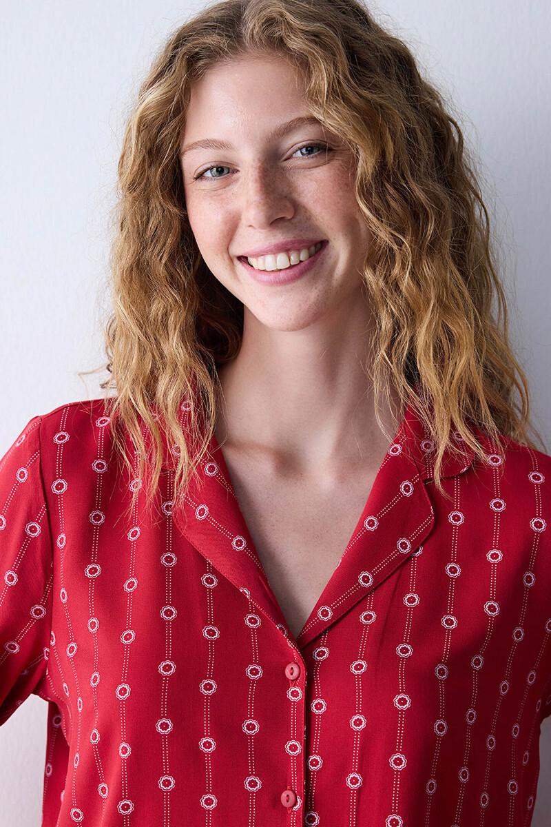 Women'secret Conjunto De Pijama Camisero Largo