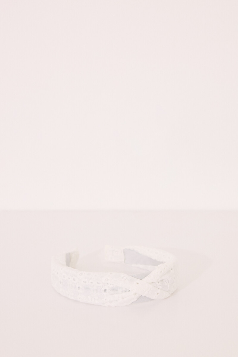 Women'secret Diadema Pelo Bordado Suizo Blanco