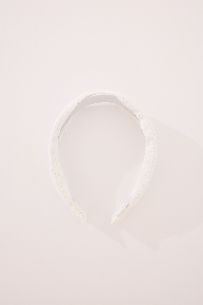 Women'secret Diadema Pelo Bordado Suizo Blanco