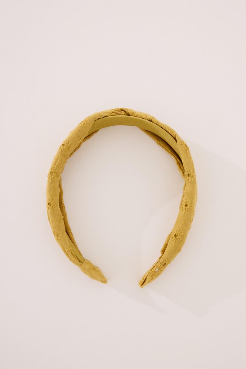 Women'secret Diadema Pelo Bordado Suizo Mostaza