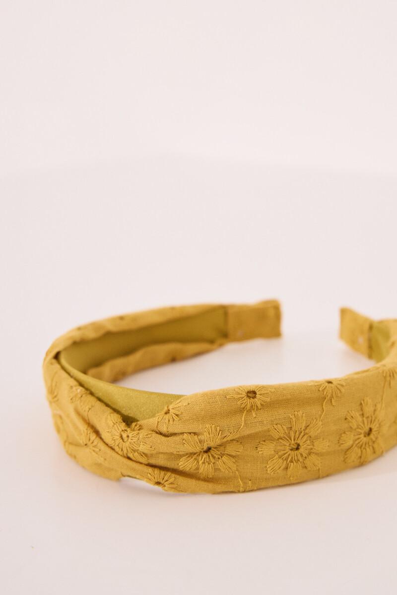 Women'secret Diadema Pelo Bordado Suizo Mostaza