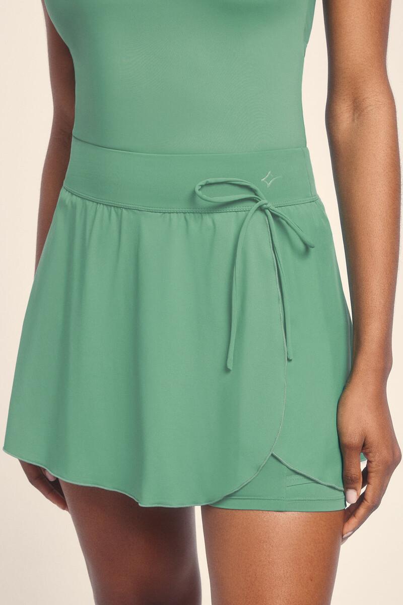Women'secret Falda Microfibra Verde Malla Interior