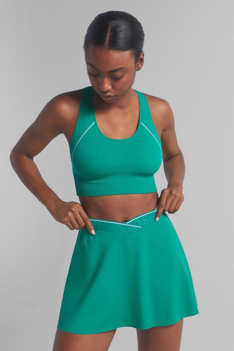 women'secret Falda microfibra verde malla interior