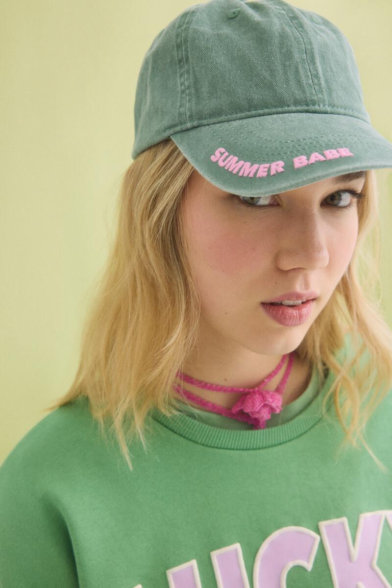 Women'secret Gorra Algodón Ajustable Verde