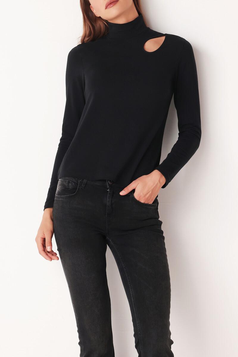 women'secret Jersey cuello alto negro