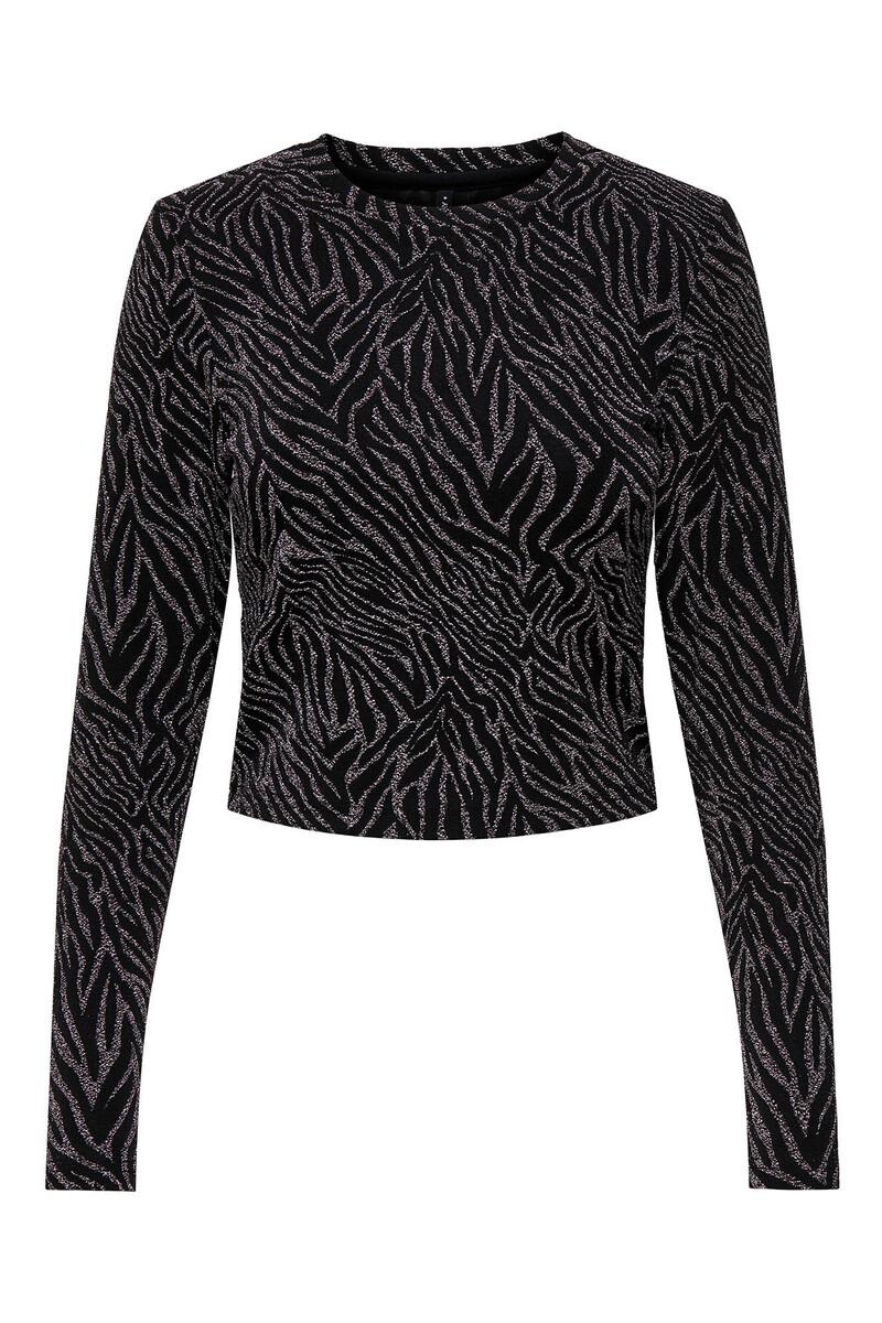 women'secret Jersey lúrex crop premamá negro