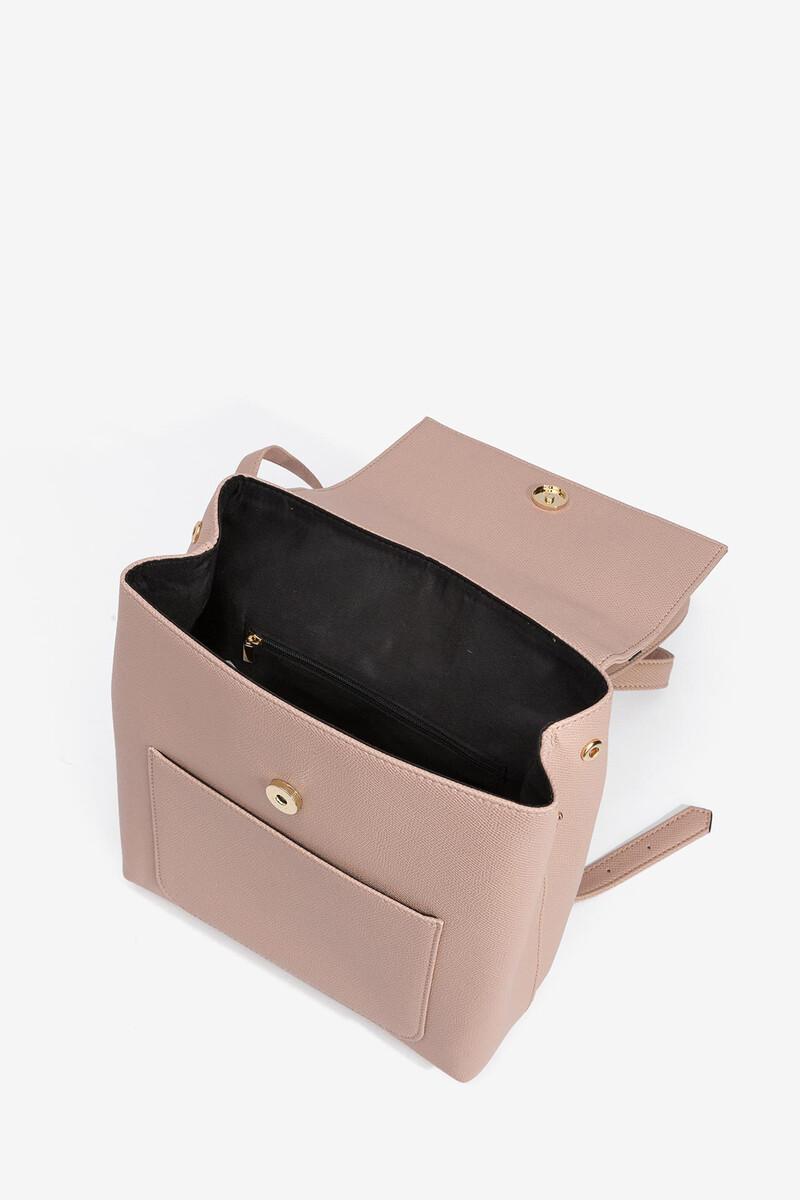 Women'secret Mochila De Piel Sintética Con Solapa