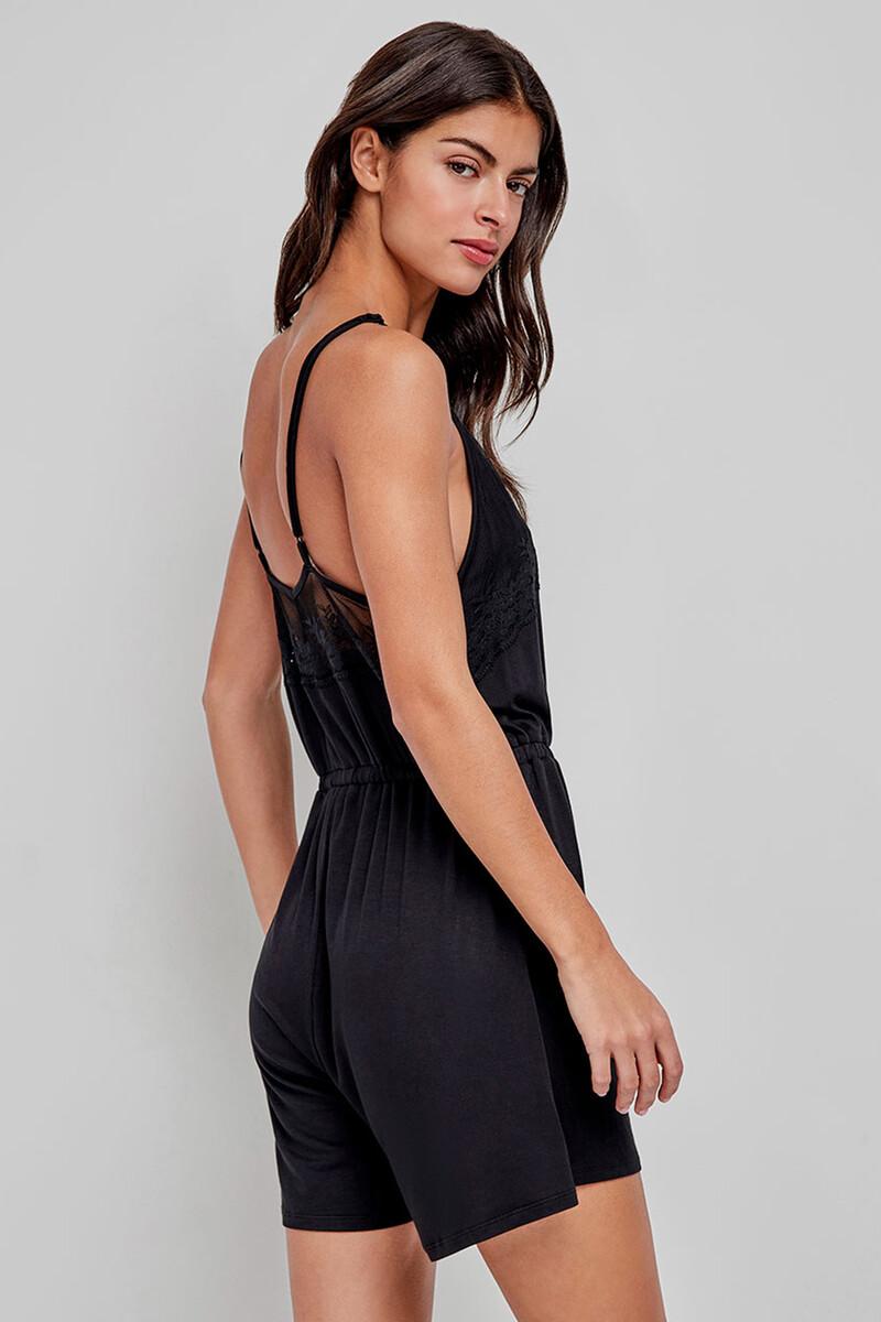 Women'secret Mono Corto Tejido Calado Negro