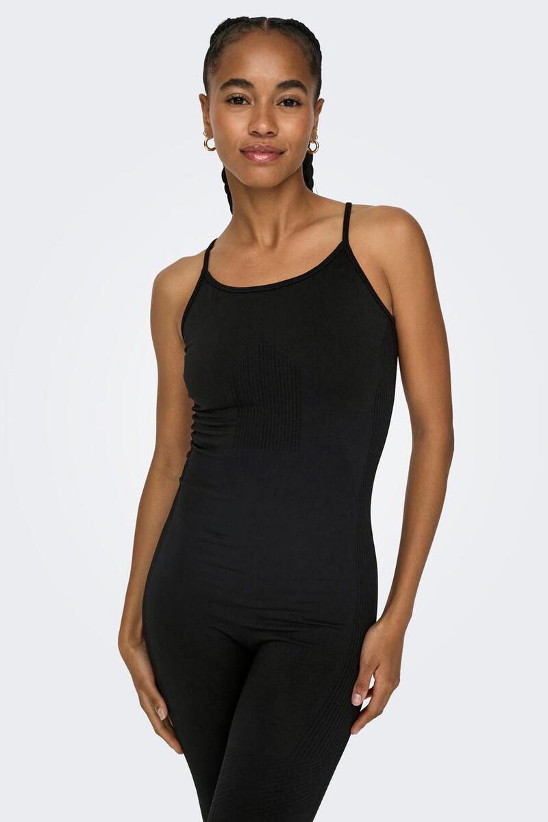 Women'secret Mono Seamless Negro Tirantes Canalé