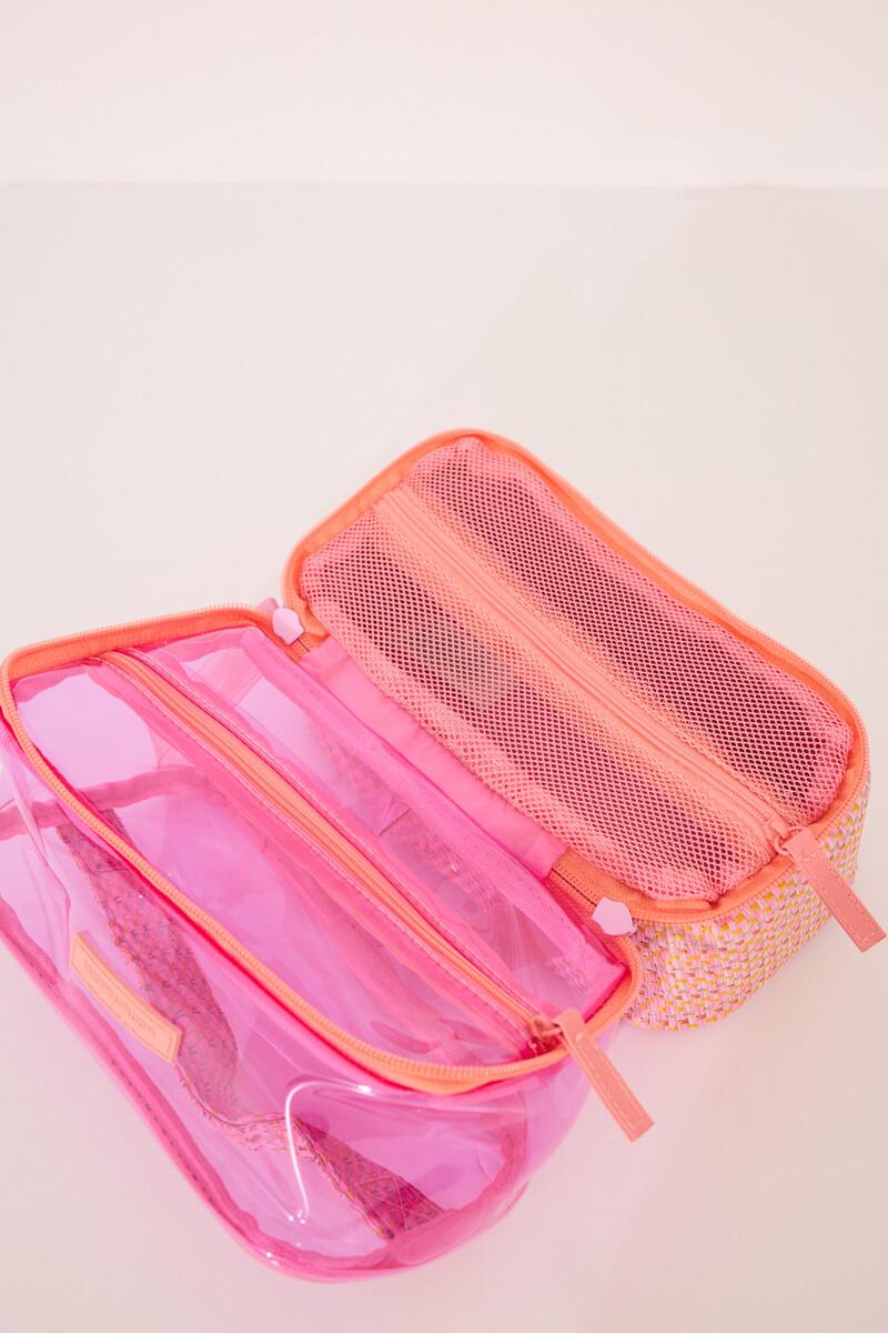 Women'secret Neceser Mediano Doble Rafia Rosa