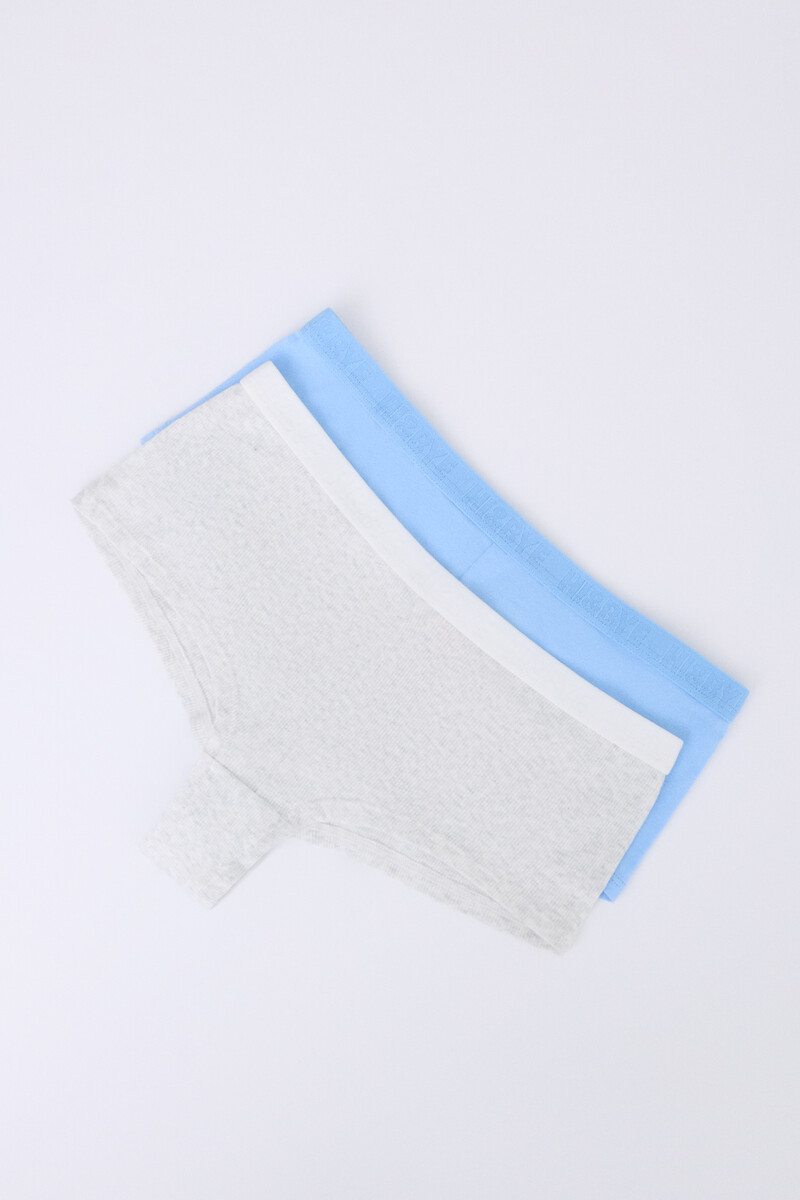 women'secret Pack 2 bragas bóxer azul gris