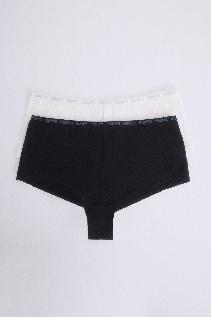 women'secret Pack 2 bragas bóxer negro blanco