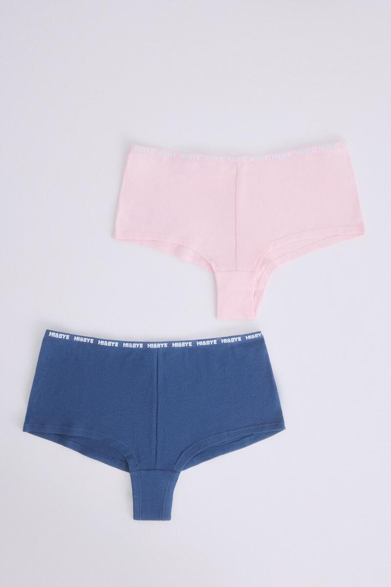 women'secret Pack 2 bragas bóxer rosa azul