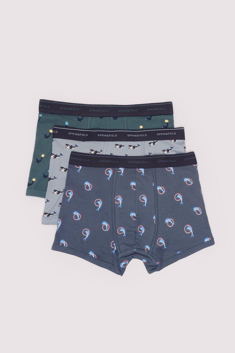 women'secret Pack 3 bóxers animales marinos