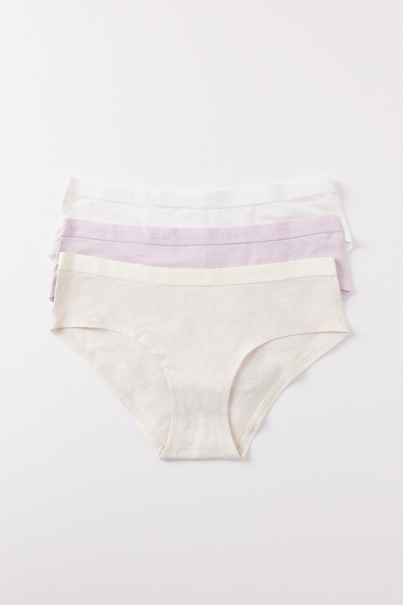 Women'secret Pack 3 Bragas Anchas Algodón Logo