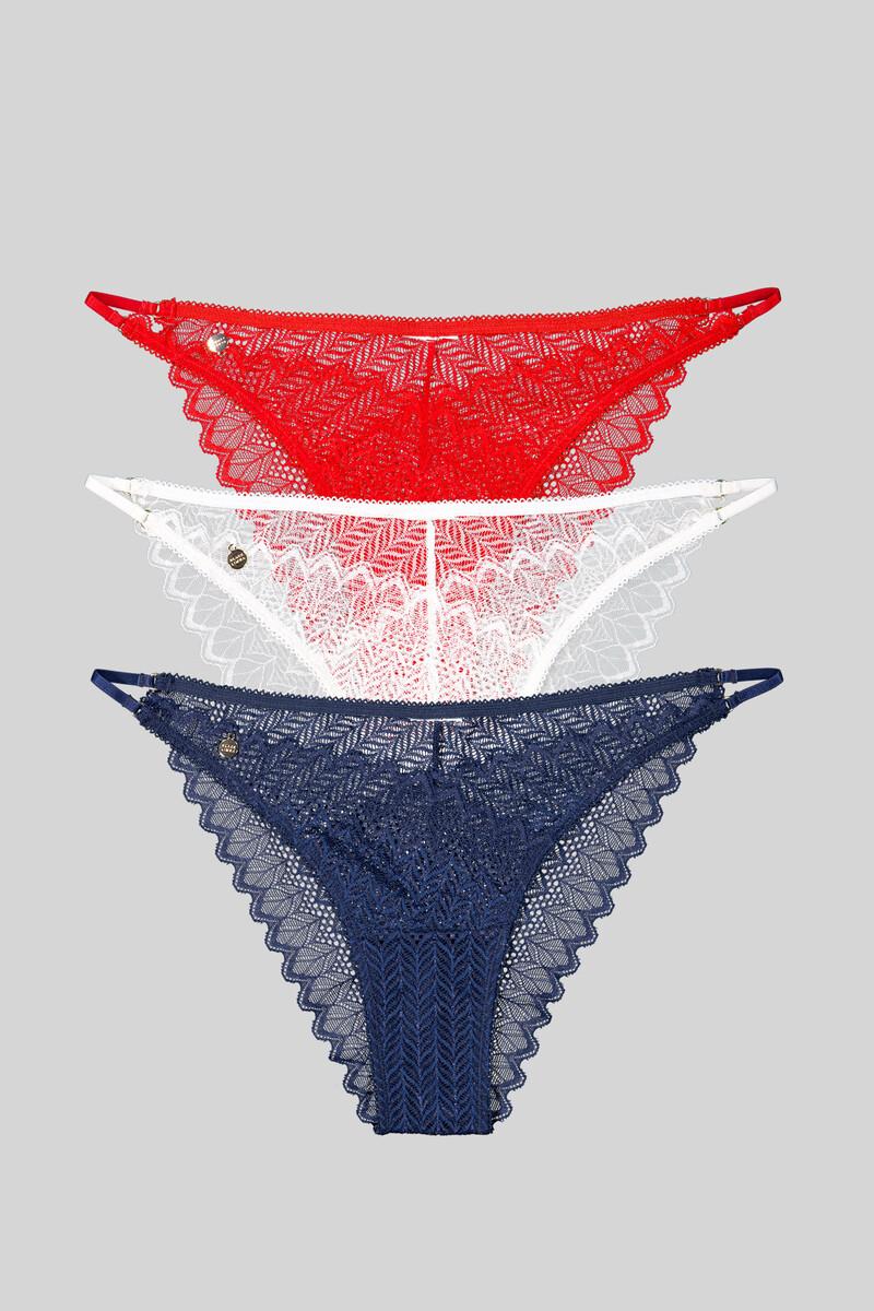 women'secret Pack 3 bragas brasileñas encaje