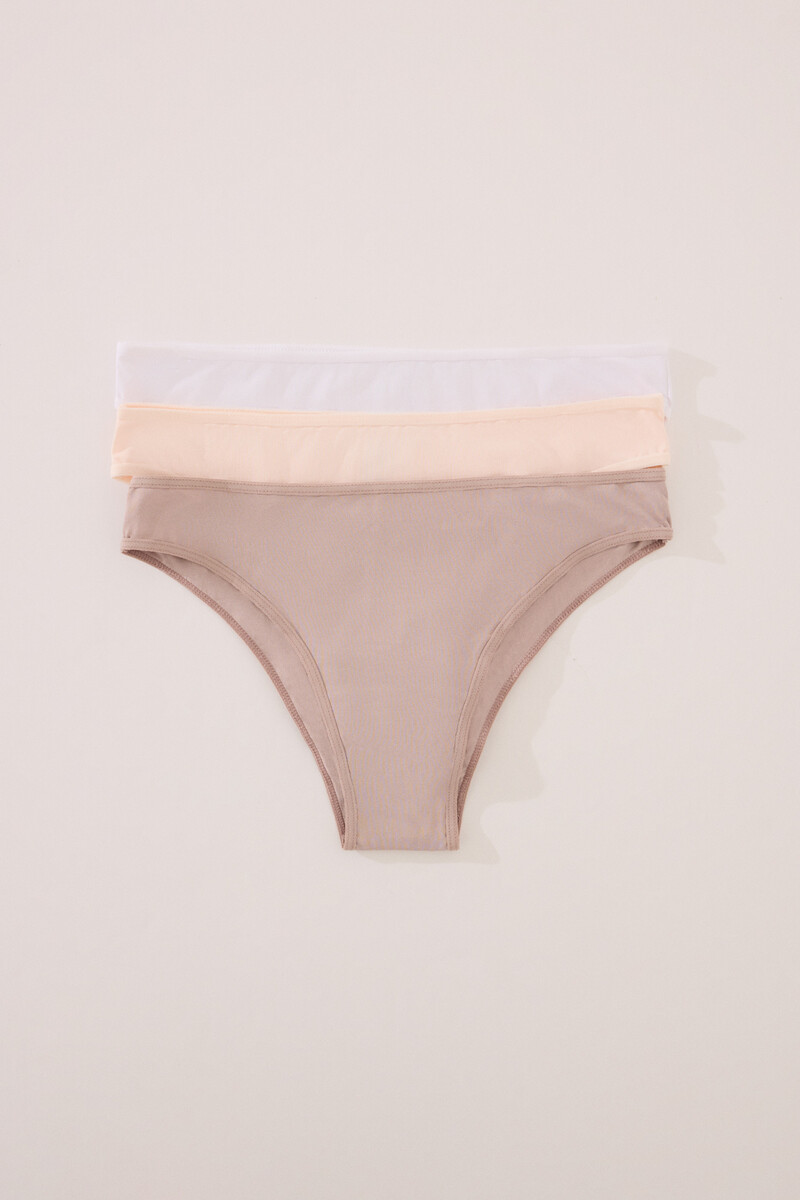 women'secret Pack 3 bragas brasileñas microfibra