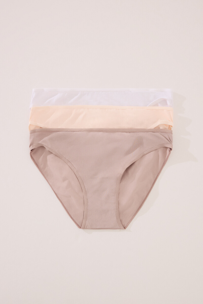 women'secret Pack 3 bragas clásicas microfibra