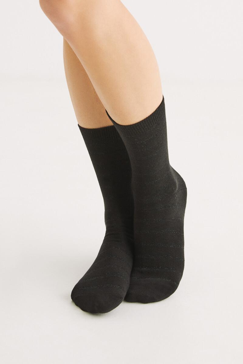 Women'secret Pack 3 Calcetines Algodón Negro
