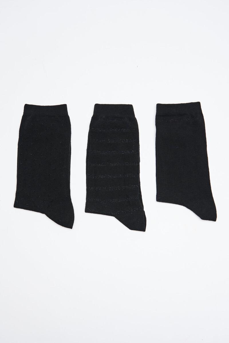 Women'secret Pack 3 Calcetines Algodón Negro