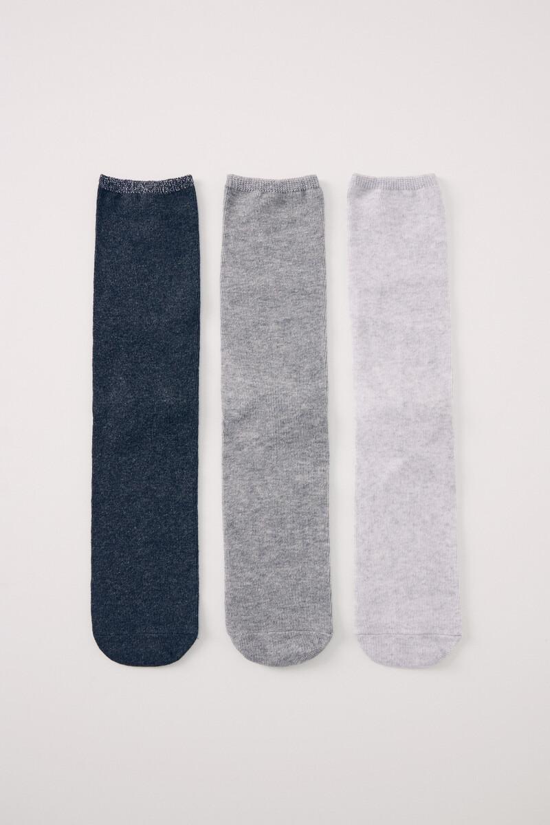Women'secret Pack 3 Calcetines Altos Grises