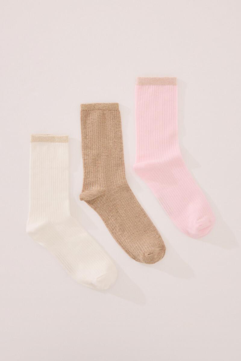 women'secret Pack 3 calcetines altos lurex