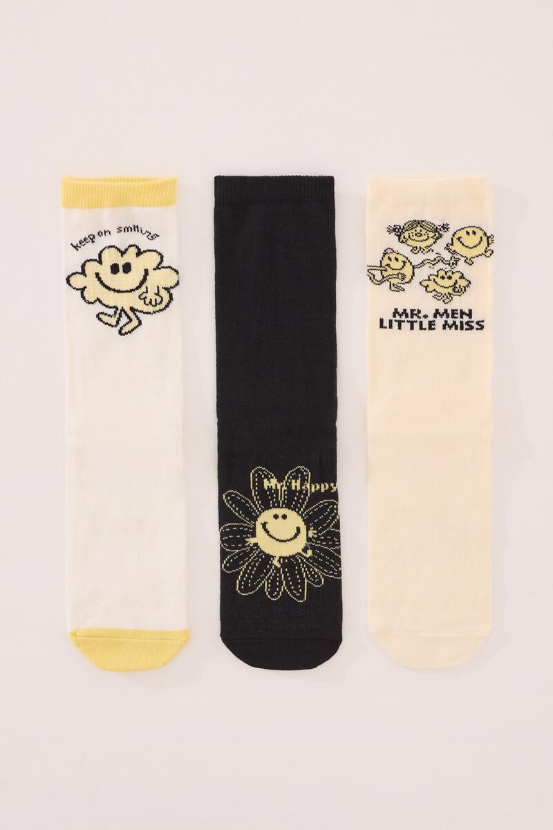 women'secret Pack 3 calcetines altos print Mr. Men