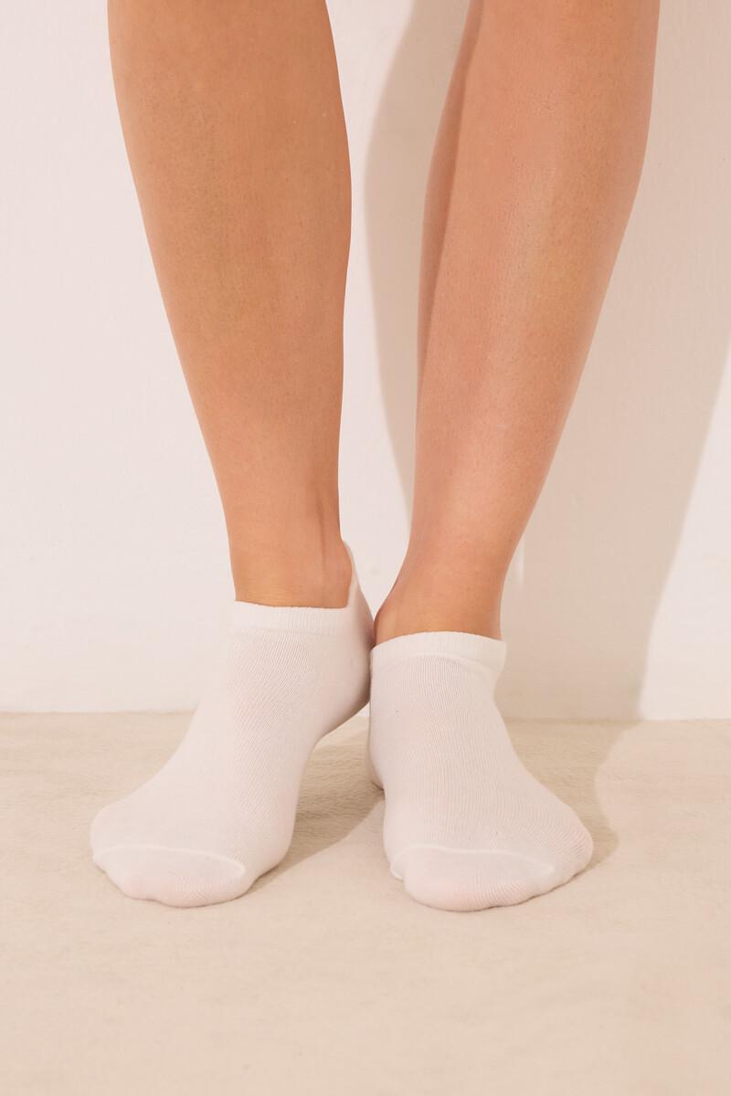 Women'secret Pack 3 Calcetines Cortos Blanco