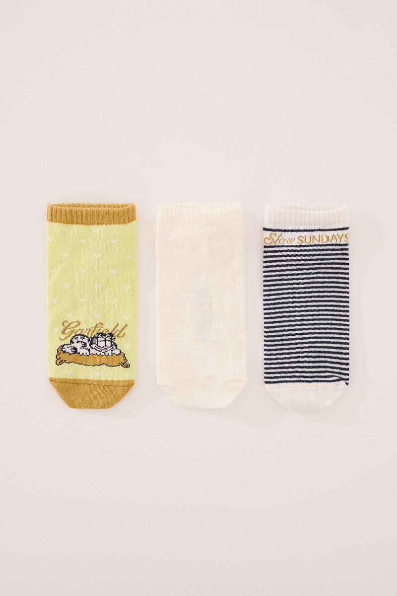 women'secret Pack 3 calcetines cortos Garfield