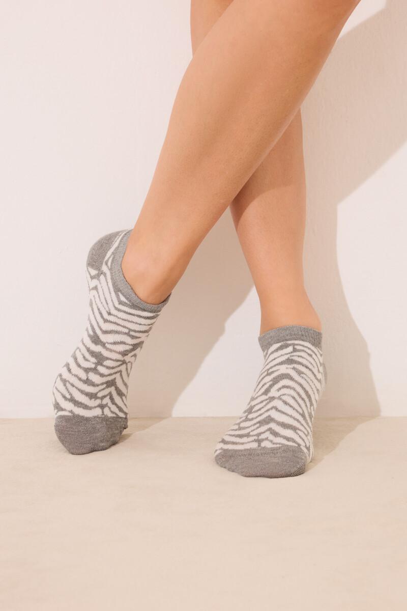 Women'secret Pack 3 Calcetines Cortos Print Cebra