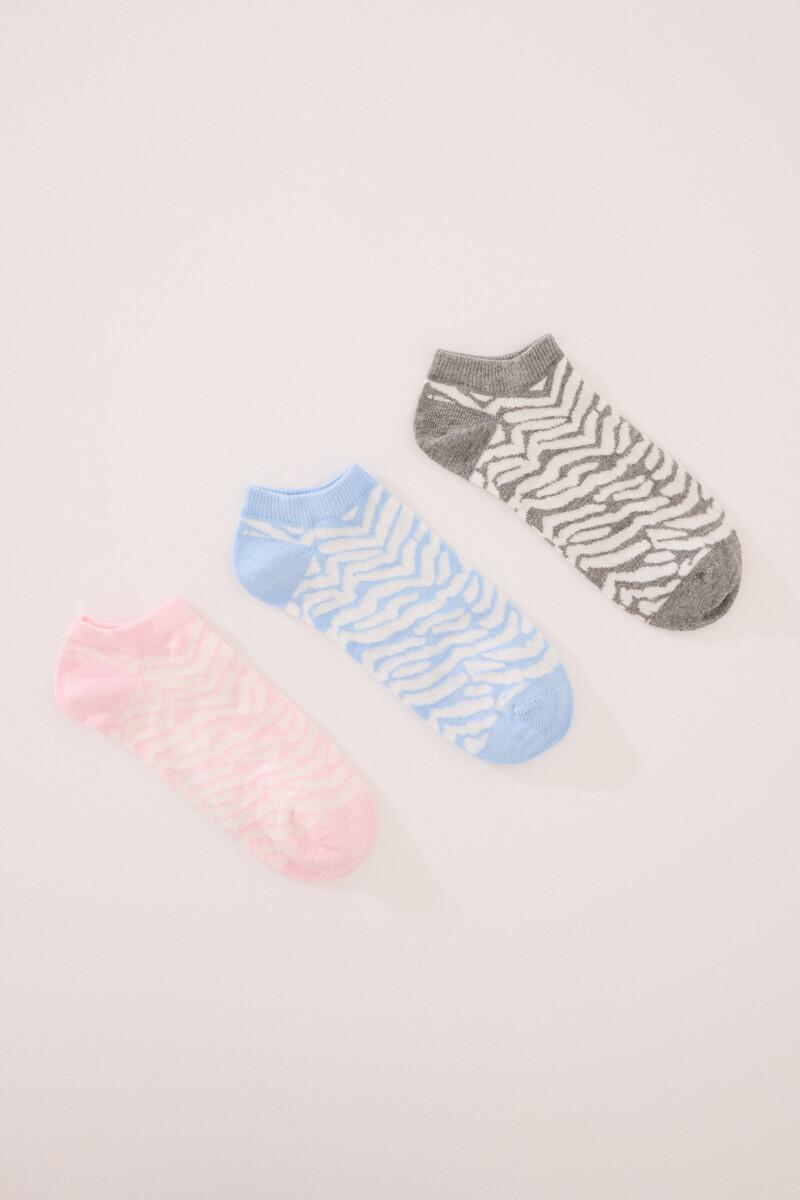 women'secret Pack 3 calcetines cortos print cebra