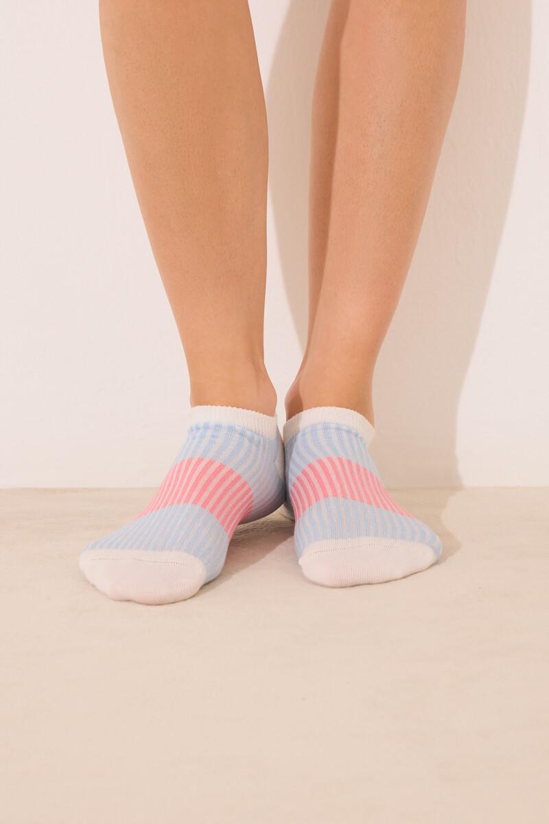 Women'secret Pack 3 Calcetines Cortos Print Rayas