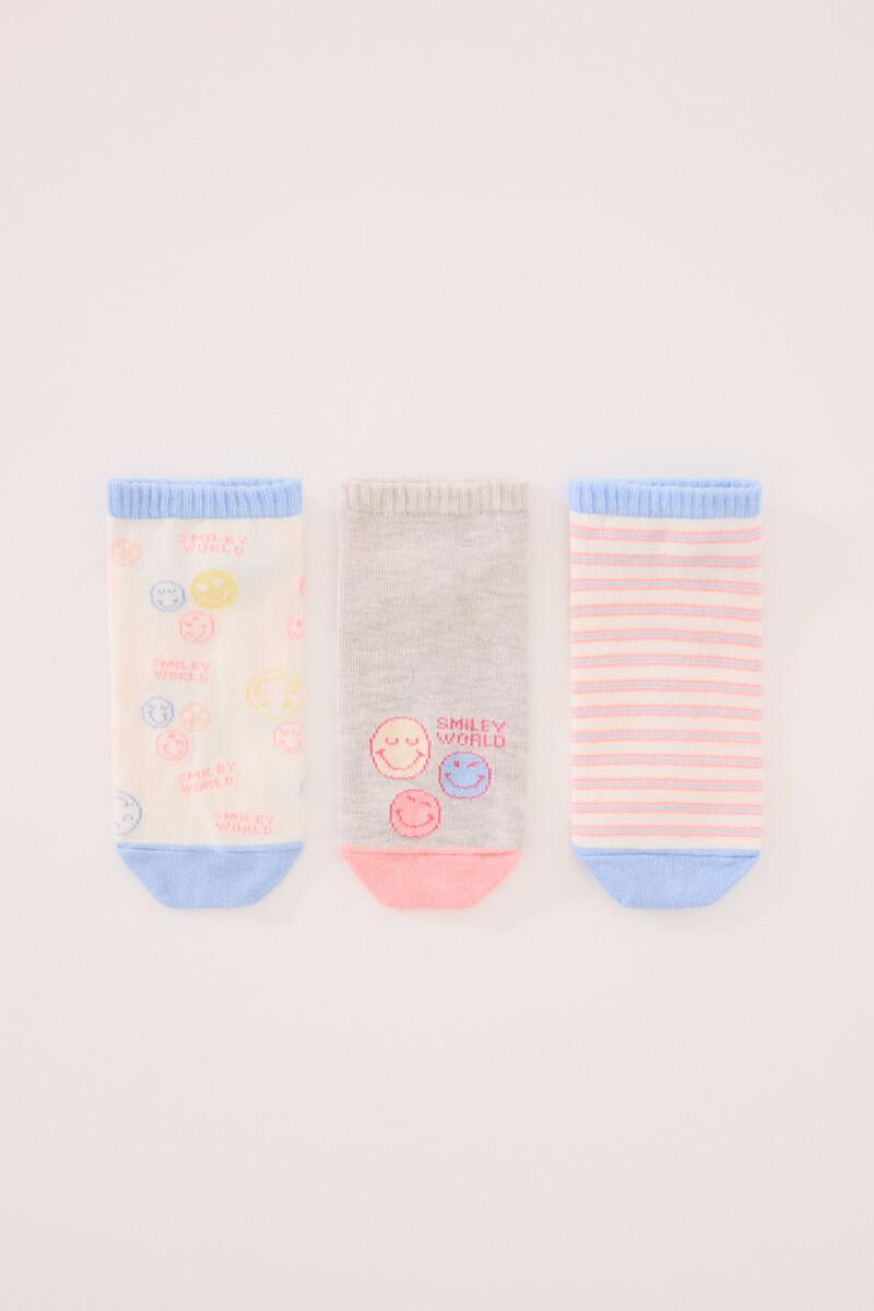 women'secret Pack 3 calcetines cortos Smiley