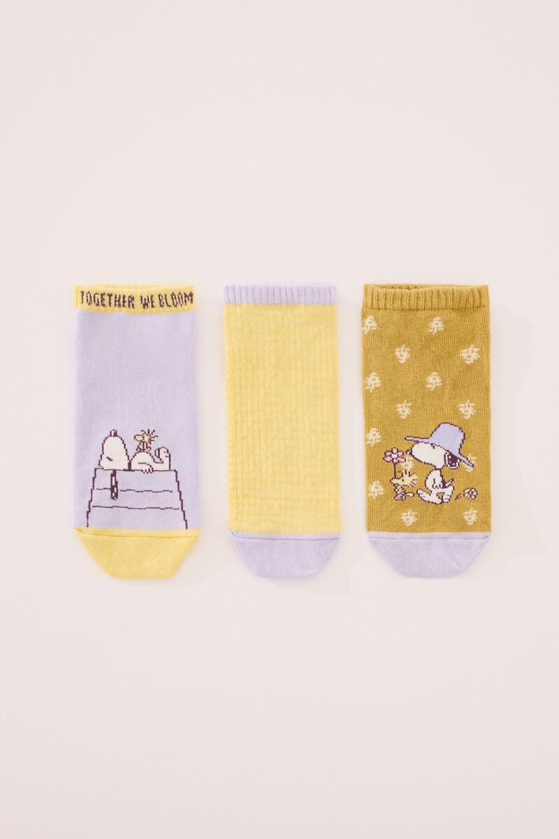 women'secret Pack 3 calcetines cortos Snoopy