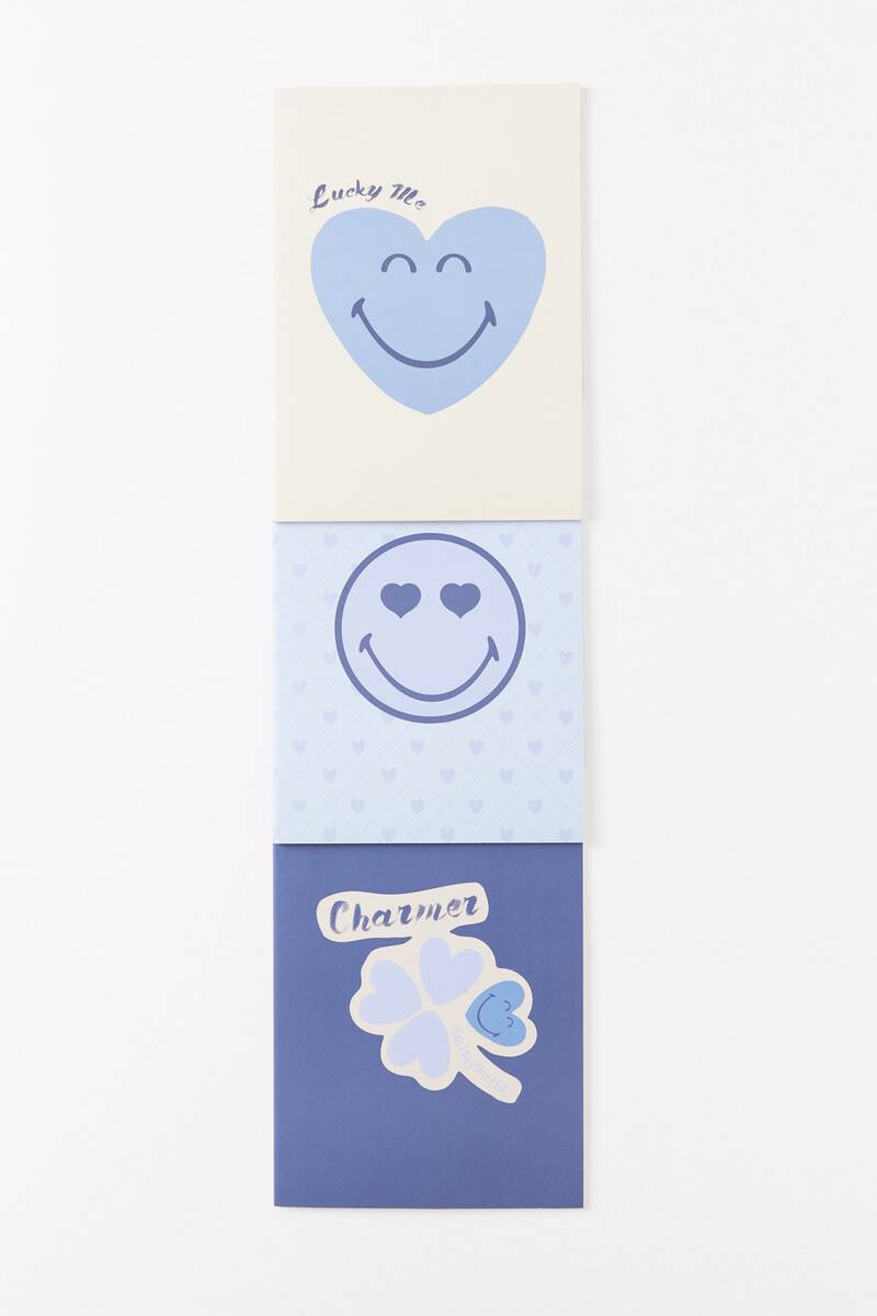 Women'secret Pack 3 Libretas Azules Smiley