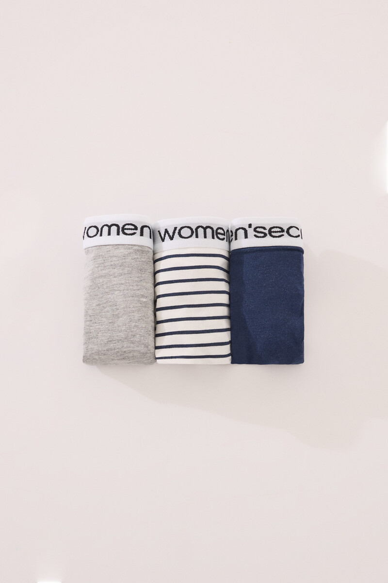 Women'secret Pack 3 Tangas Algodón Mix Prints Logo