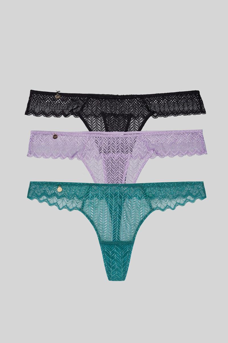women'secret Pack 3 tangas encaje